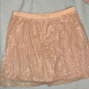 NUDE/BLUSH sequin Forever 21 miniskirt w/ elastic